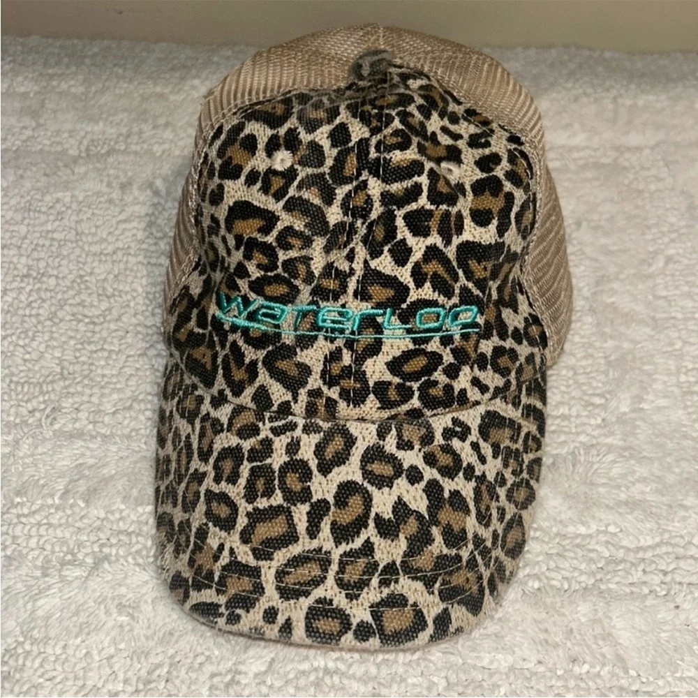 Leopard Print Cap with Mesh Back